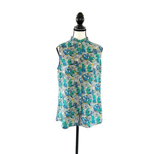 Floral Sleeveless Banana Republic Blouse Flowy Ruffles Spring/Summer Lightweight